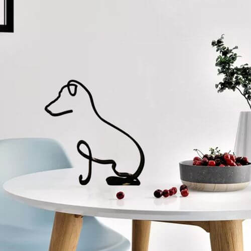 Minimalist Dog Statue Sculpture | Elegant Art and Functionality in One