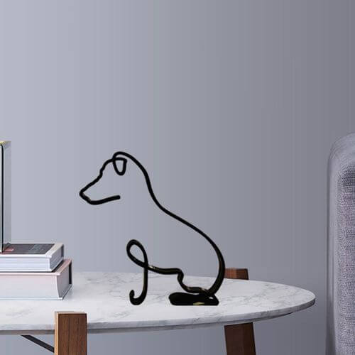 Minimalist Dog Statue Sculpture | Elegant Art and Functionality in One