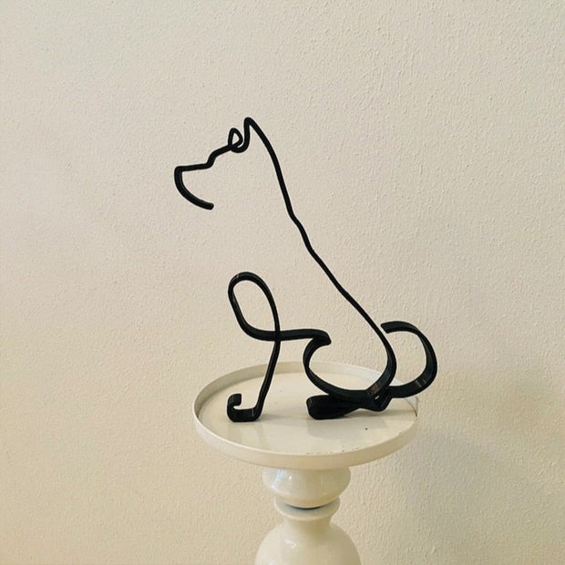 Minimalist Dog Statue Sculpture | Elegant Art and Functionality in One