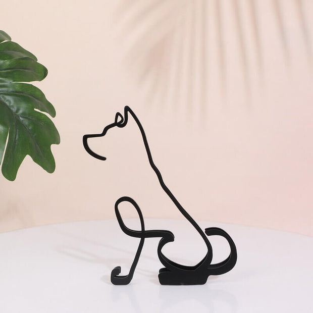 Minimalist Dog Statue Sculpture | Elegant Art and Functionality in One