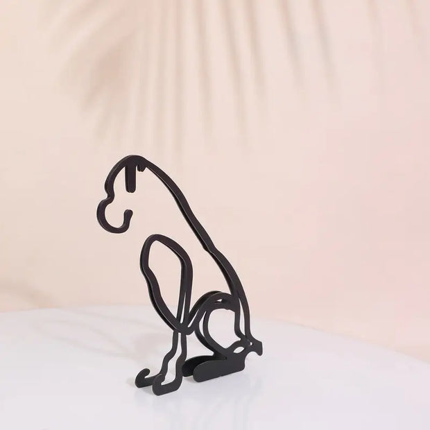 Minimalist Dog Statue Sculpture | Elegant Art and Functionality in One