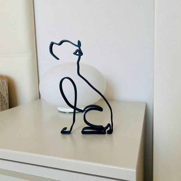 Minimalist Dog Statue Sculpture | Elegant Art and Functionality in One