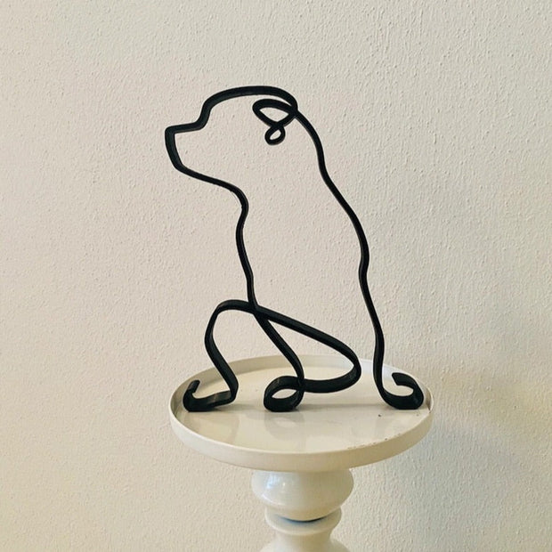 Minimalist Dog Statue Sculpture | Elegant Art and Functionality in One